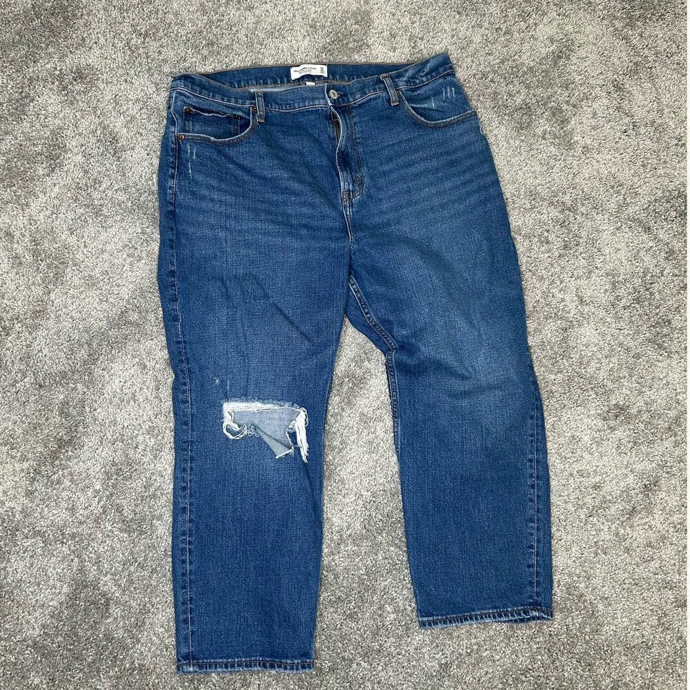 Abercrombie & Fitch The Ankle Straight Ultra High Rish Size 34/18S Curve Love